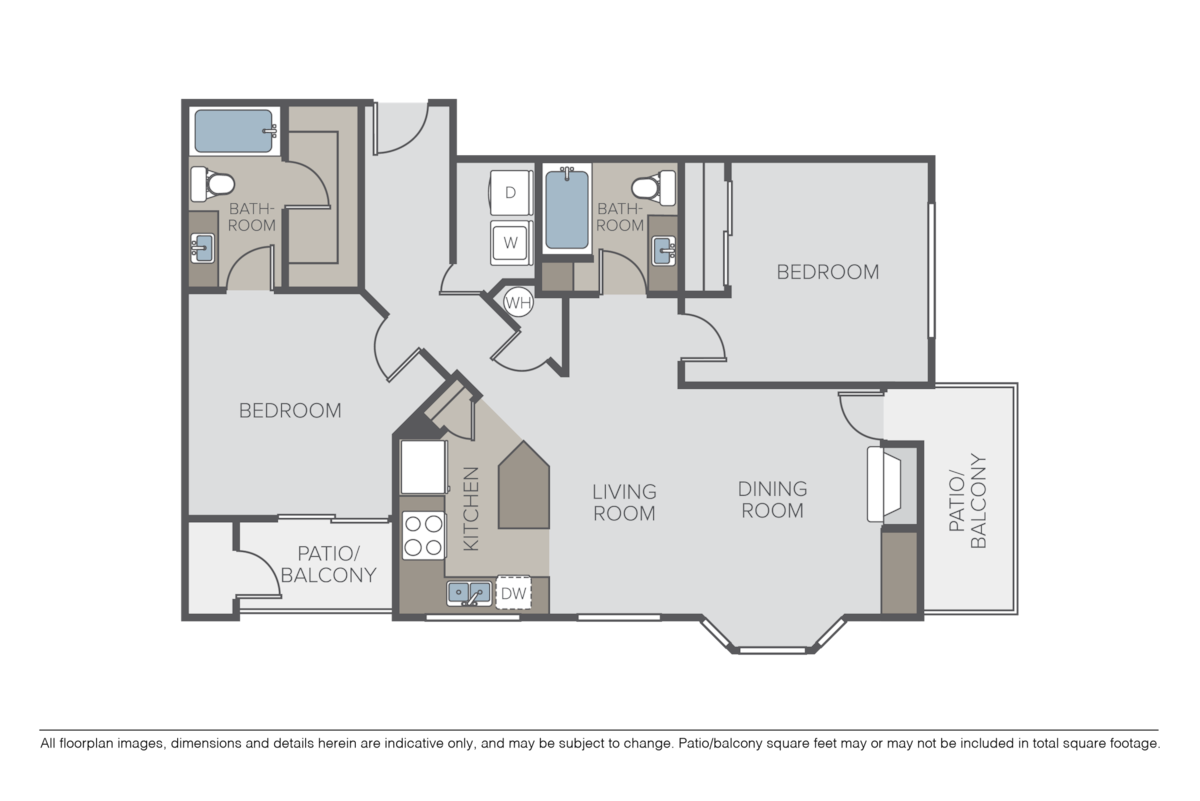 Floorplan diagram for Oceanis, showing 2 bedroom