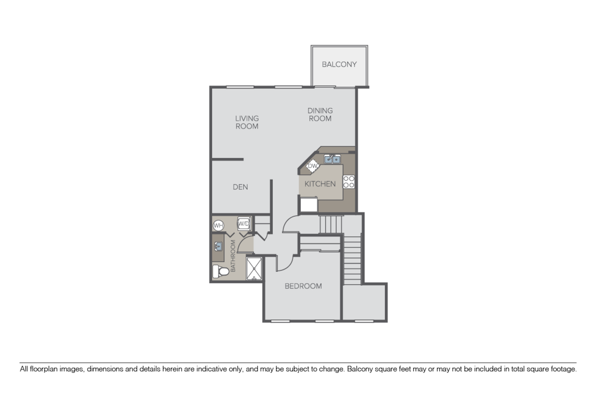 Floorplan diagram for Crescendo, showing 1 bedroom