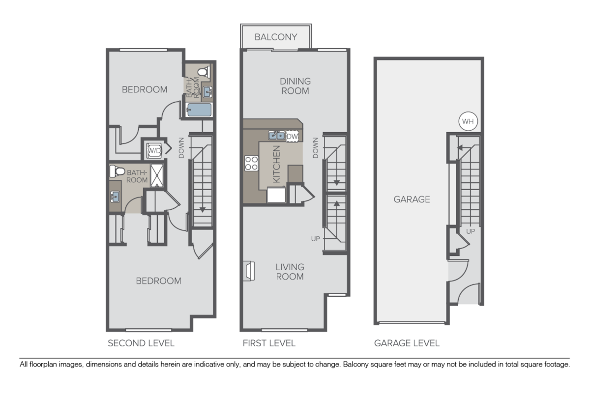 Floorplan diagram for Staccato Townhome, showing 2 bedroom