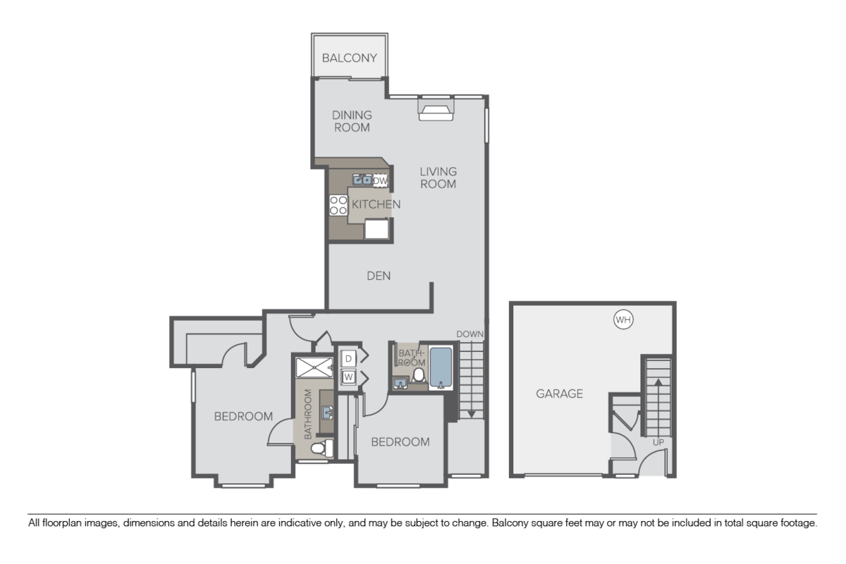 Floorplan diagram for Cantata Townhome, showing 2 bedroom