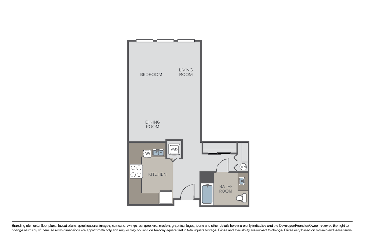 Floorplan diagram for Plan SC, showing Studio