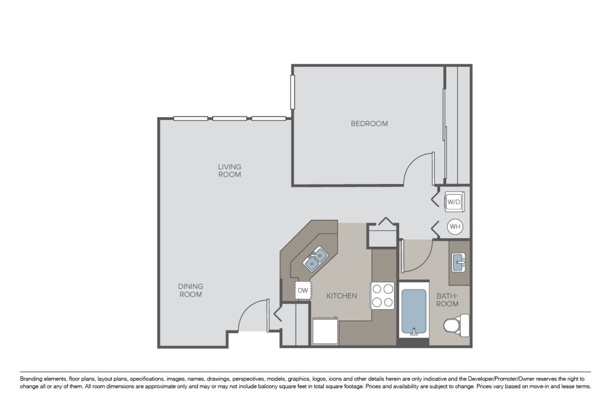 Floorplan diagram for Plan 1D, showing 1 bedroom