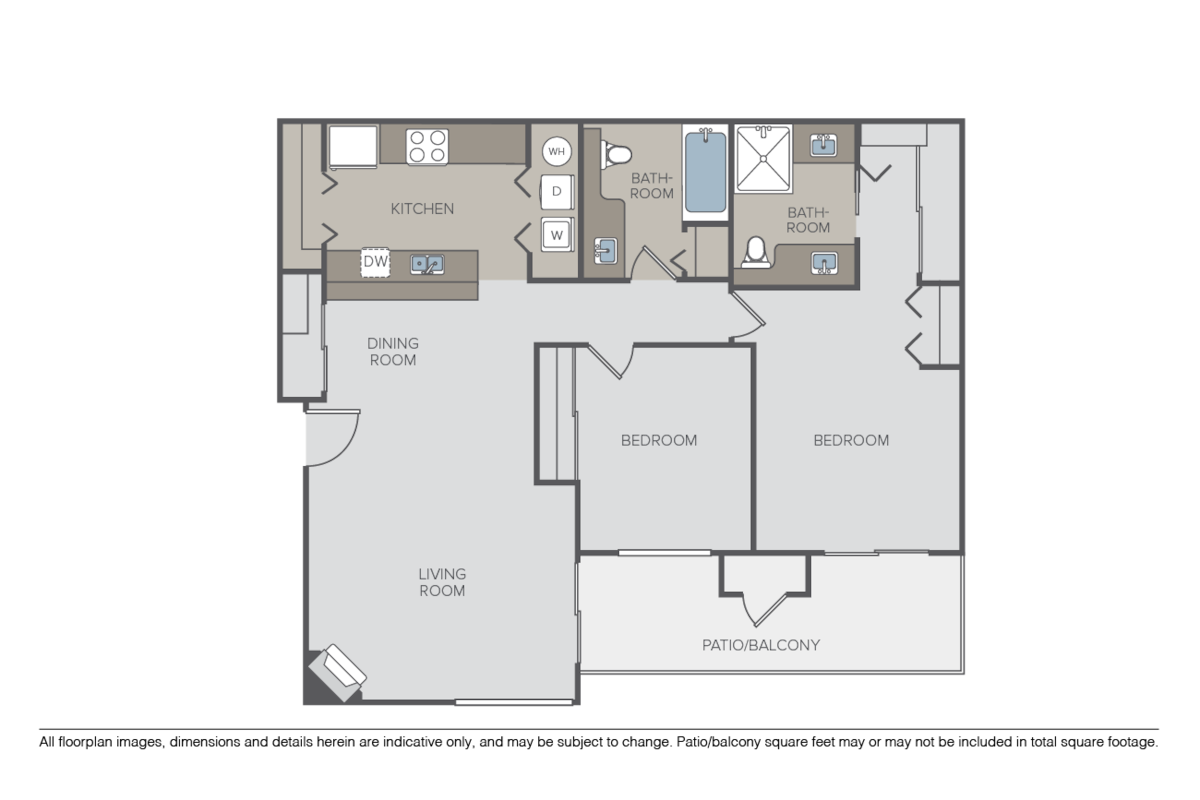 Floorplan diagram for Maple, showing 2 bedroom