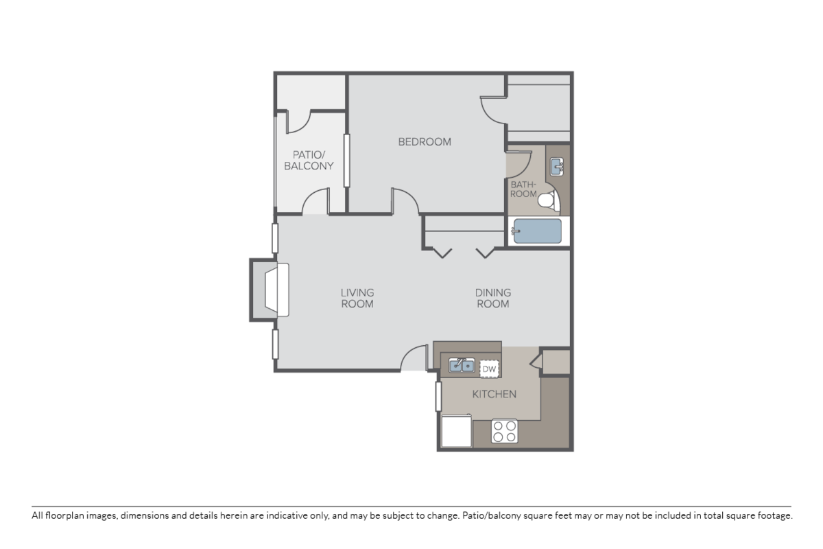 Floorplan diagram for Woodland, showing 1 bedroom