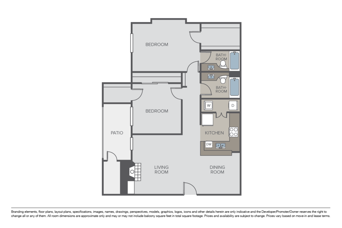 Floorplan diagram for Valley, showing 2 bedroom