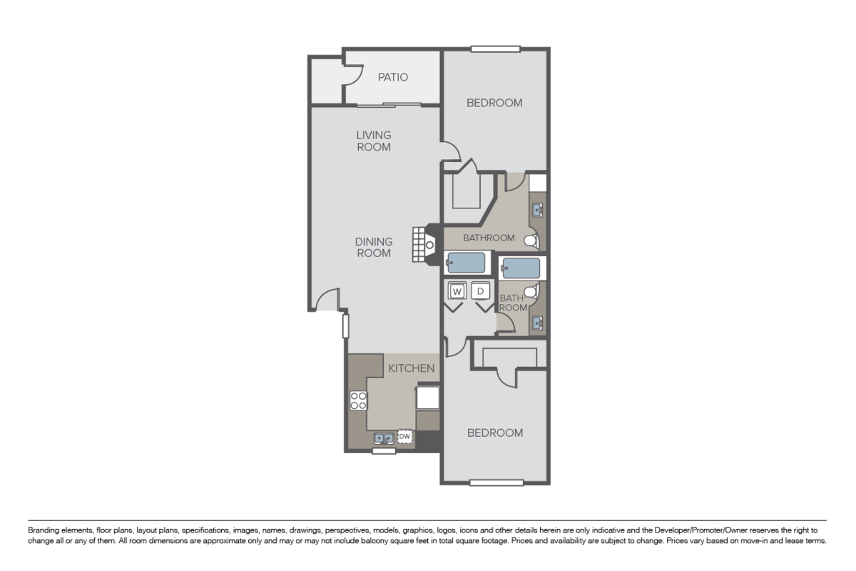 Floorplan diagram for Glen, showing 2 bedroom