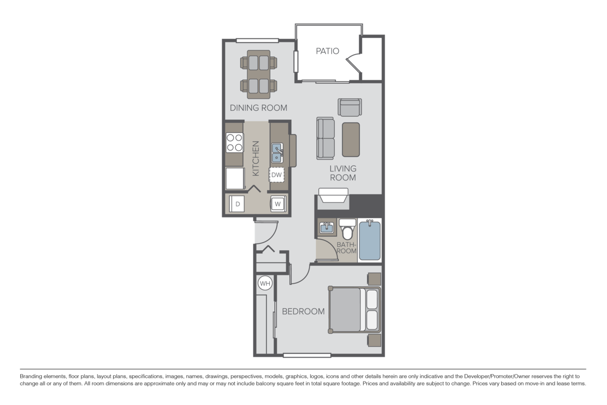 Floorplan diagram for Cedar, showing 1 bedroom