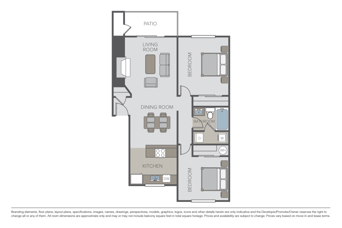 Floorplan diagram for Cypress, showing 2 bedroom