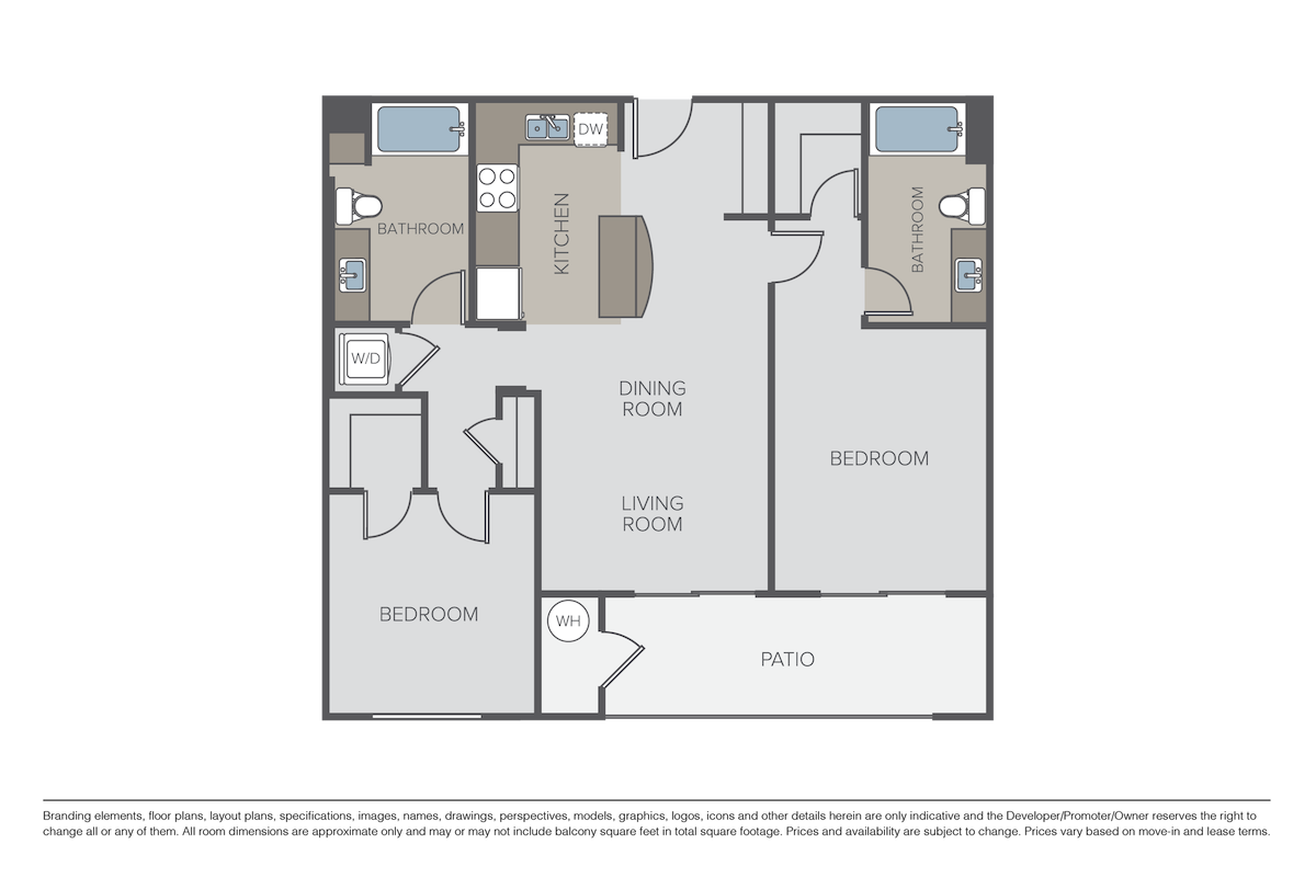 Floorplan diagram for San Luis, showing 2 bedroom