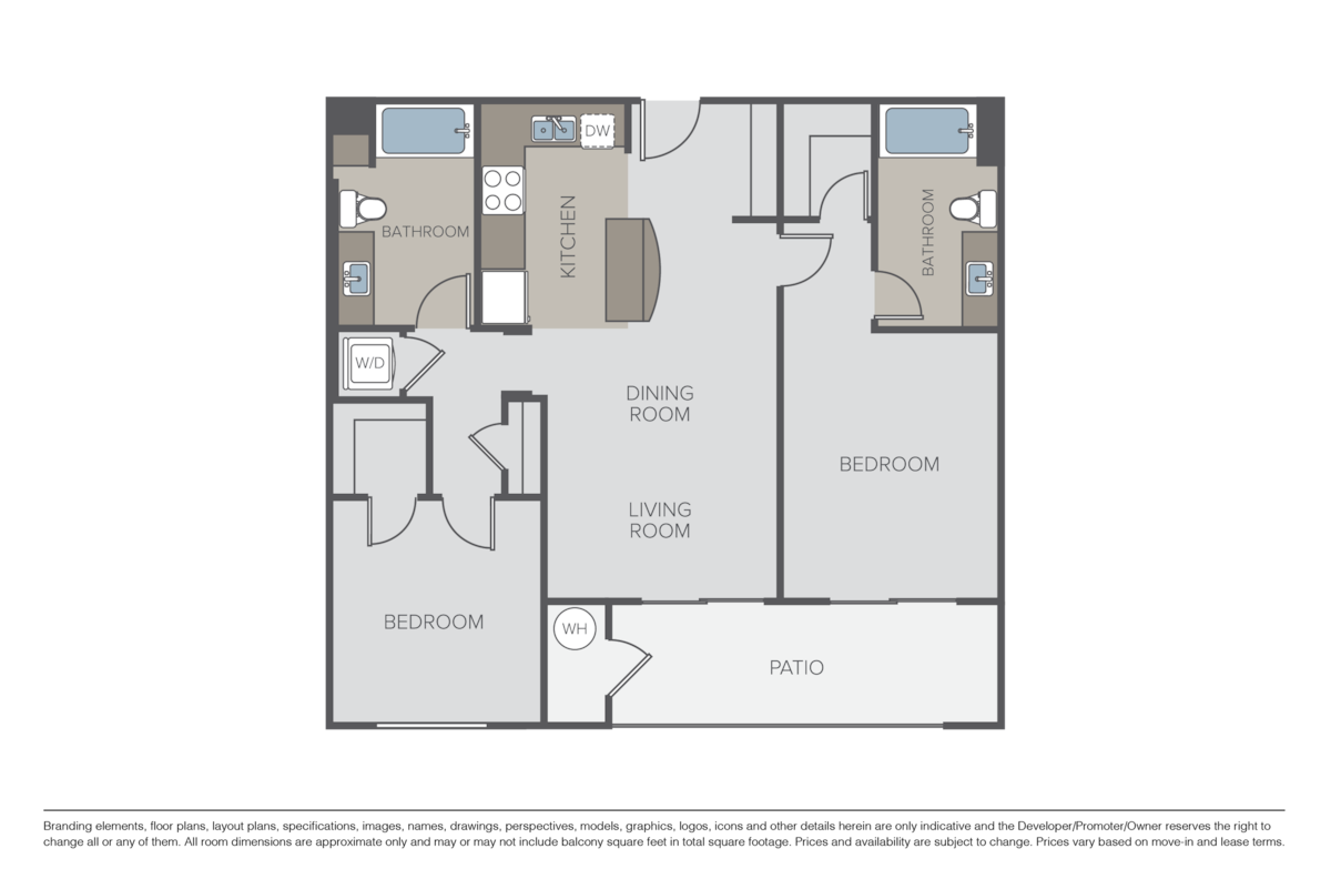 Floorplan diagram for San Luis, showing 2 bedroom