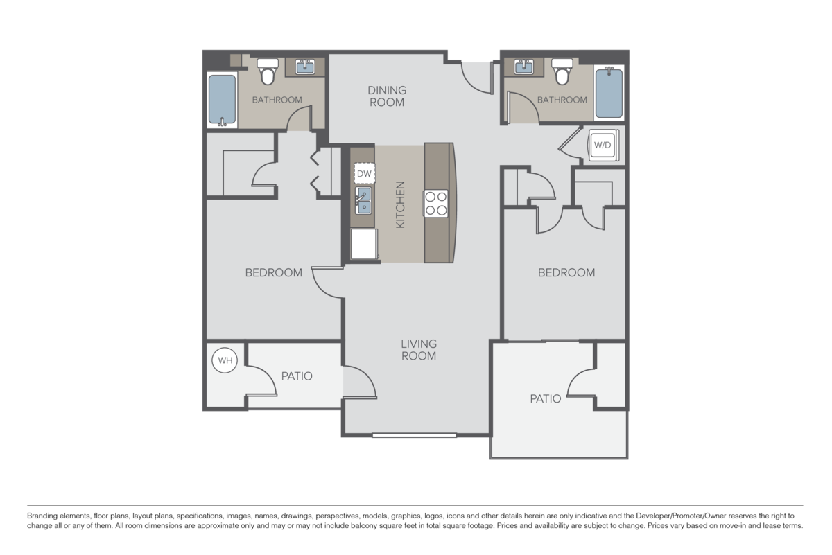 Floorplan diagram for San Juan, showing 2 bedroom