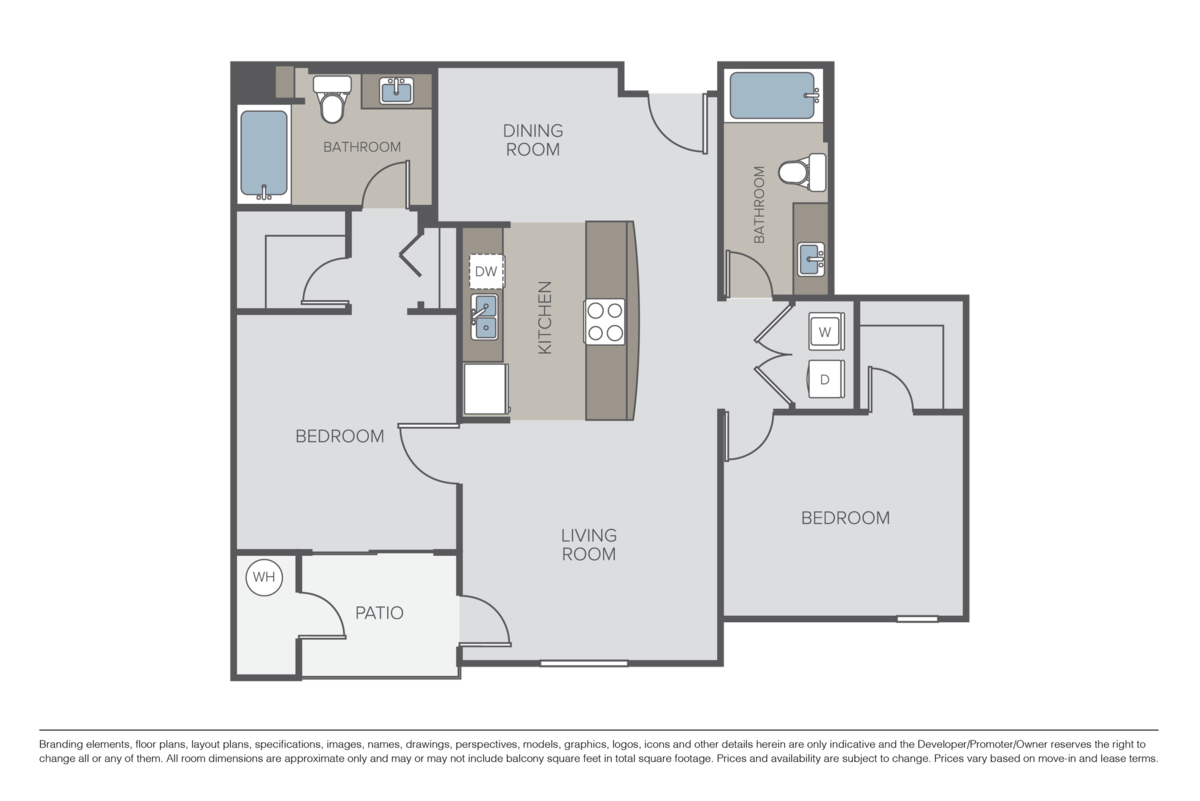 Floorplan diagram for San Miguel, showing 2 bedroom