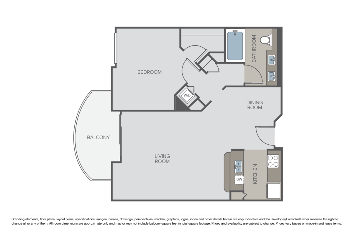 Floorplan diagram for Royal, showing 1 bedroom