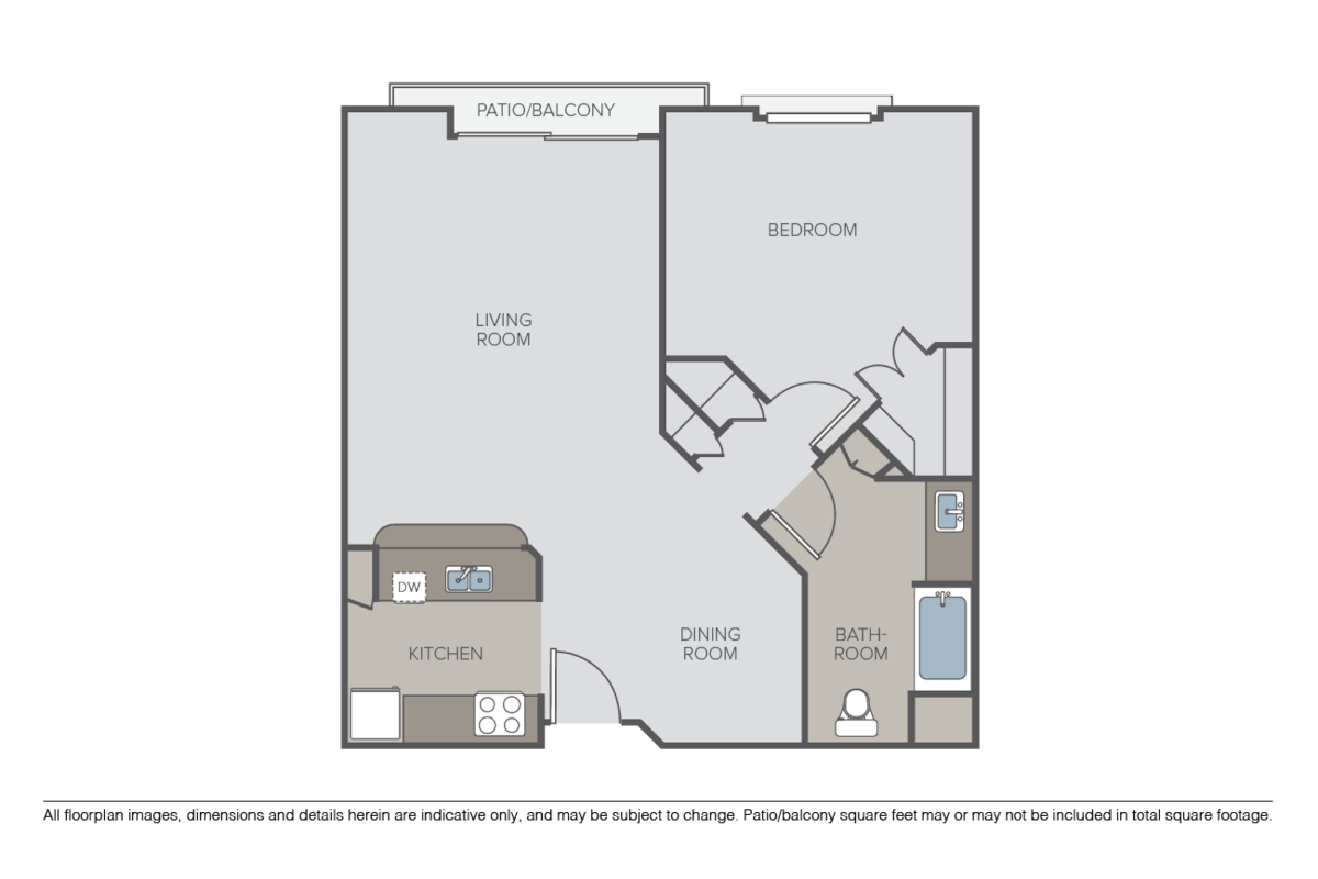 Floorplan diagram for Sapphire, showing 1 bedroom