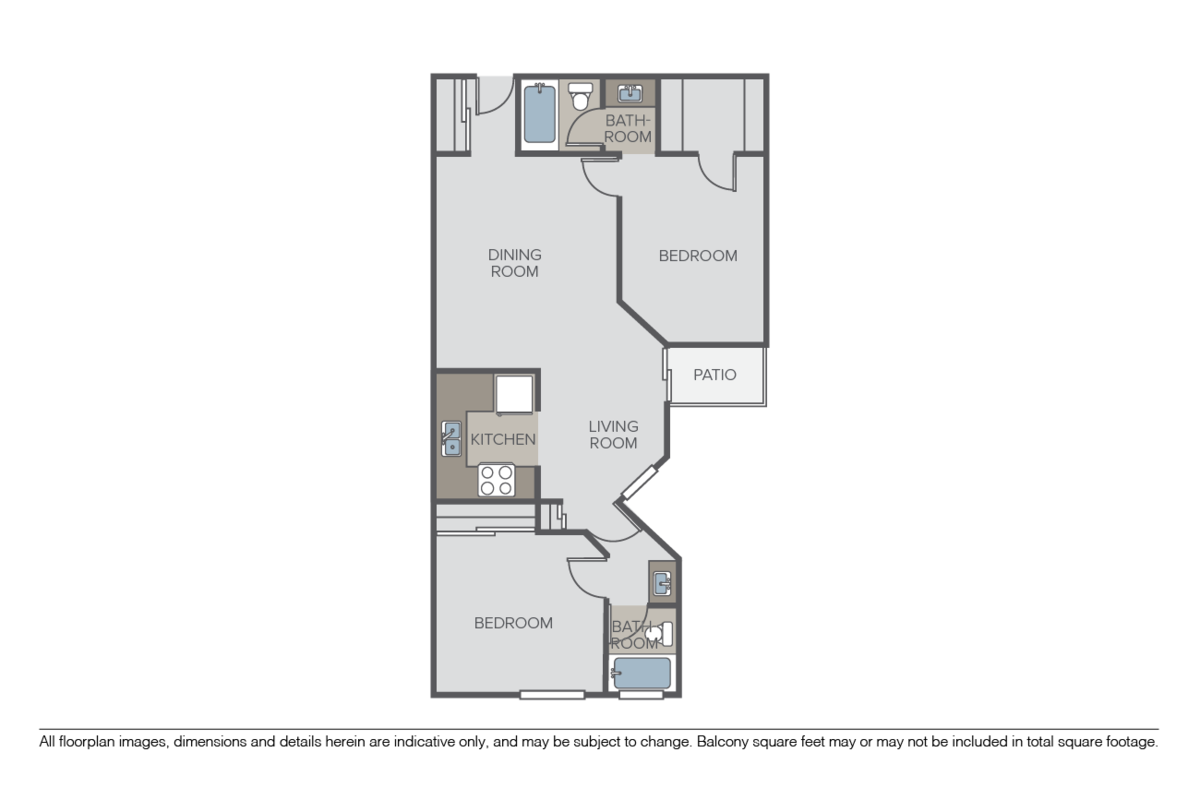 Floorplan diagram for Monica, showing 2 bedroom