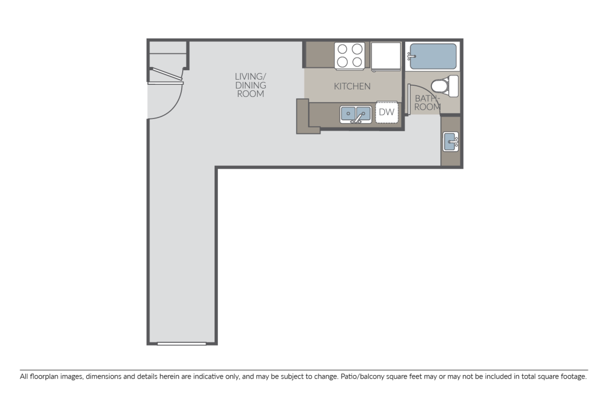 Floorplan diagram for Laguna, showing Studio