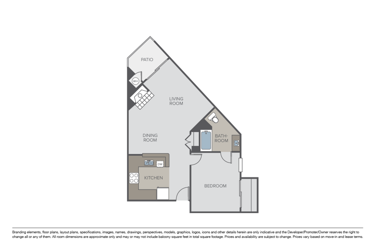 Floorplan diagram for Trapani, showing 1 bedroom