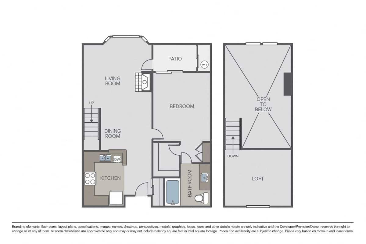 Floorplan diagram for Bellini Loft, showing 1 bedroom