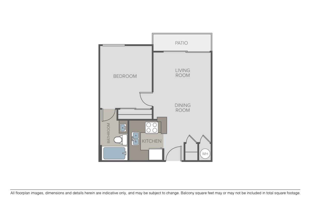 Floorplan diagram for One Bedroom, showing 1 bedroom