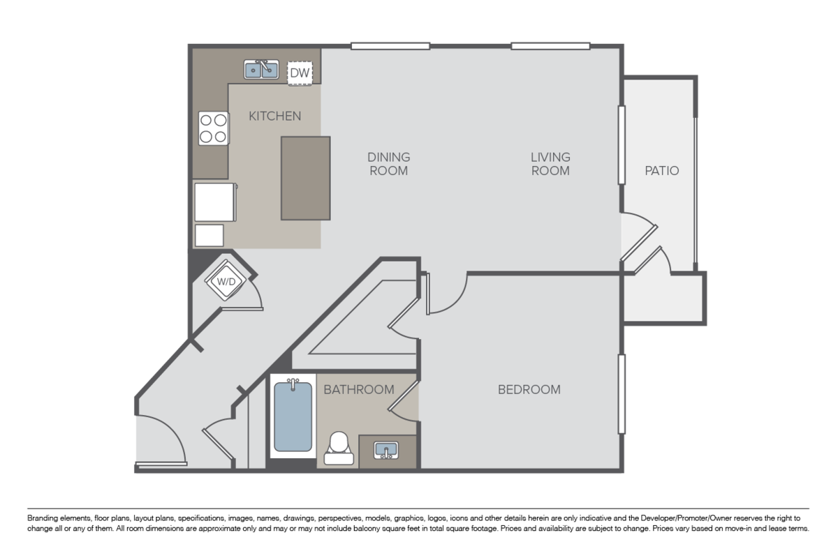 Floorplan diagram for Carlsbad, showing 1 bedroom