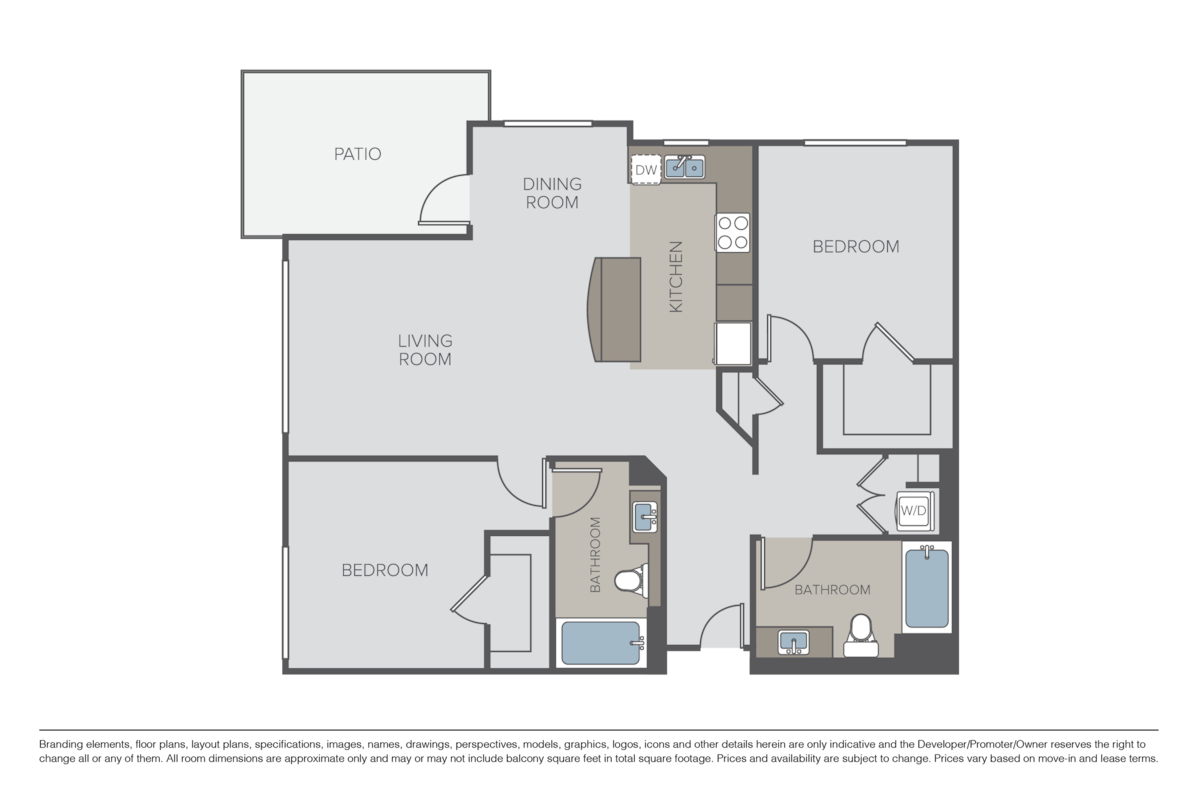 Floorplan diagram for The Sierra Madre, showing 2 bedroom