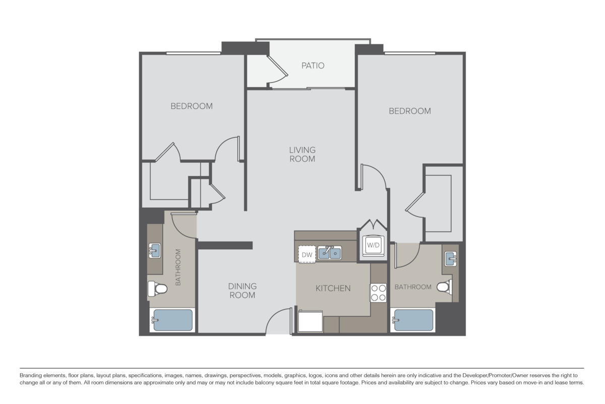 Floorplan diagram for The Craftsman, showing 2 bedroom