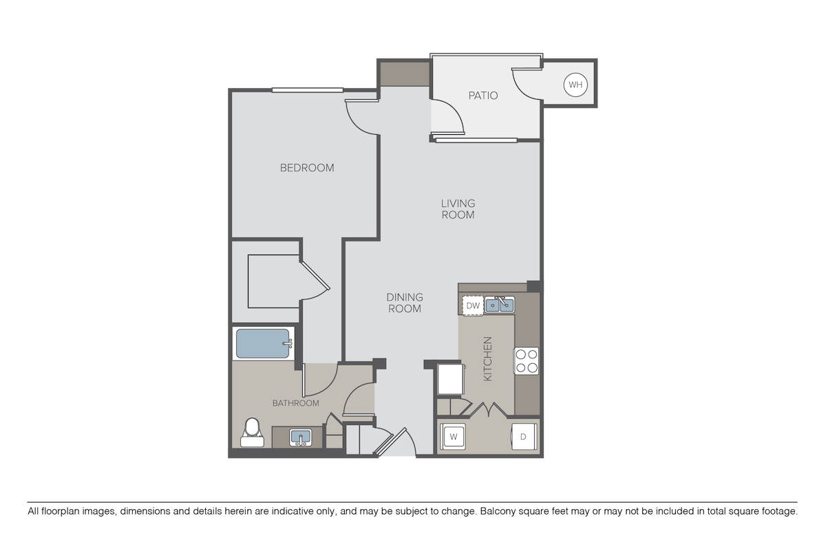 Floorplan diagram for Torrey Pines, showing 1 bedroom