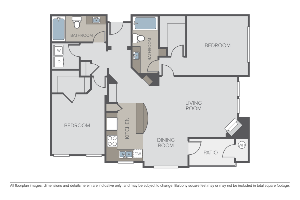 Floorplan diagram for Spyglass, showing 2 bedroom