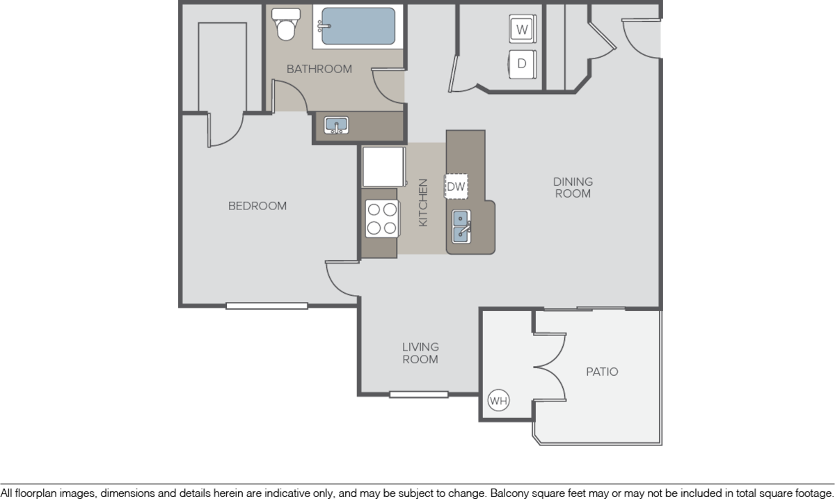 Floorplan diagram for Venice A2, showing 1 bedroom