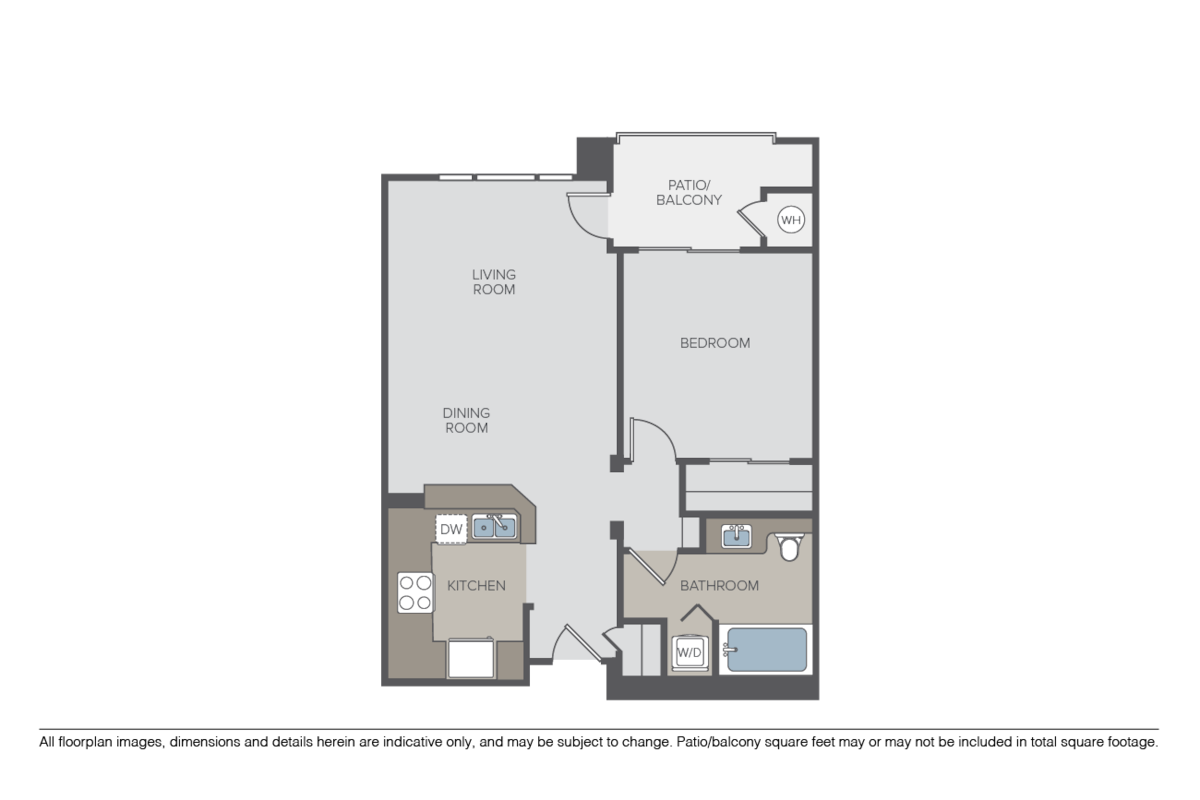 Floorplan diagram for Coltrane, showing 1 bedroom