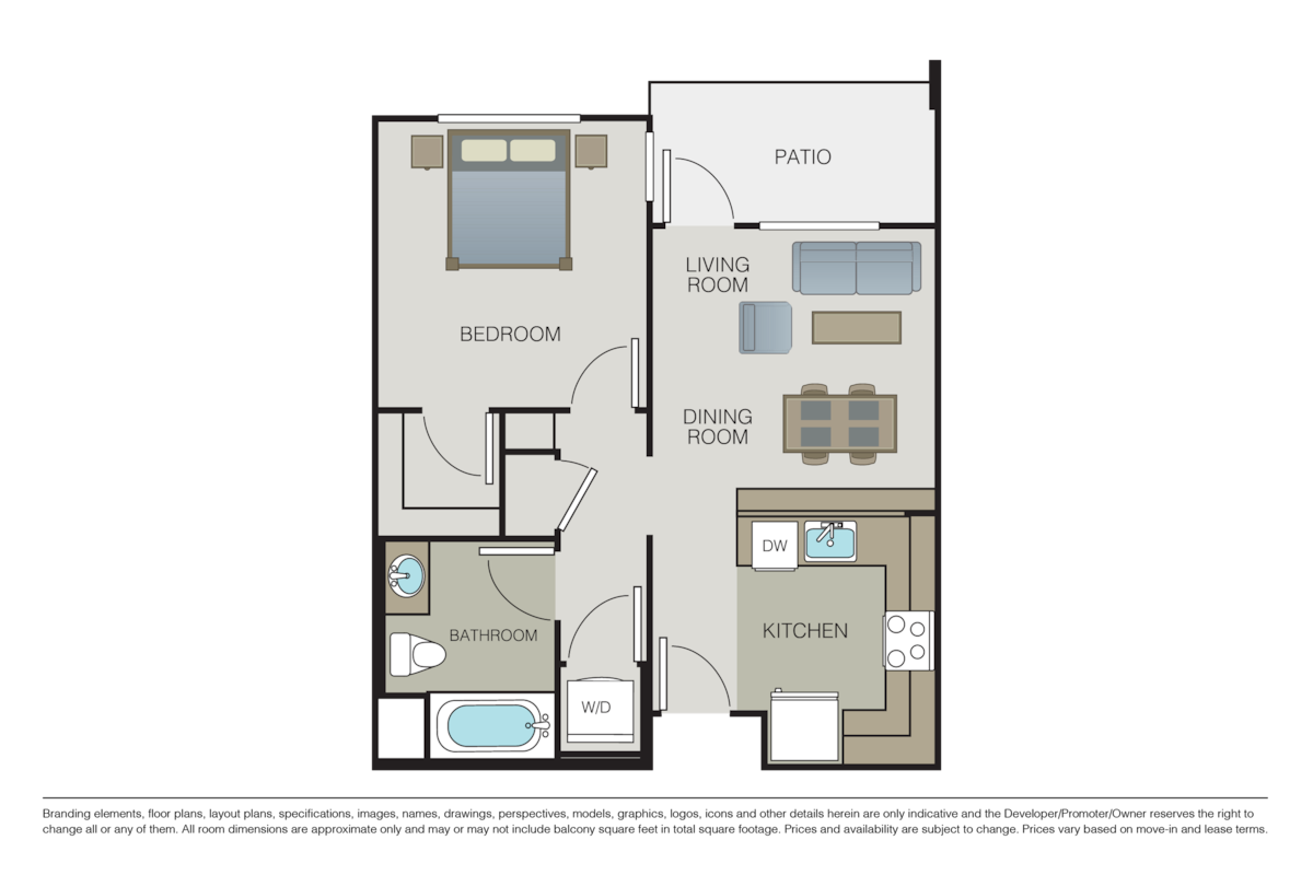 Floorplan diagram for A1, showing 1 bedroom