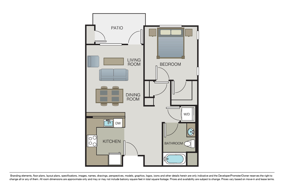 Floorplan diagram for Plan 1C, showing 1 bedroom