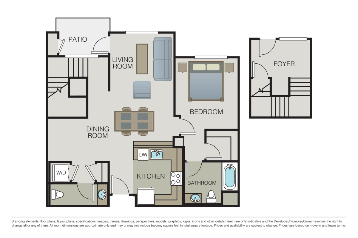 Floorplan diagram for Plan 1E, showing 1 bedroom
