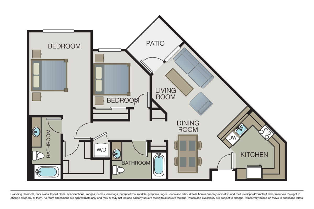 Floorplan diagram for B5, showing 2 bedroom