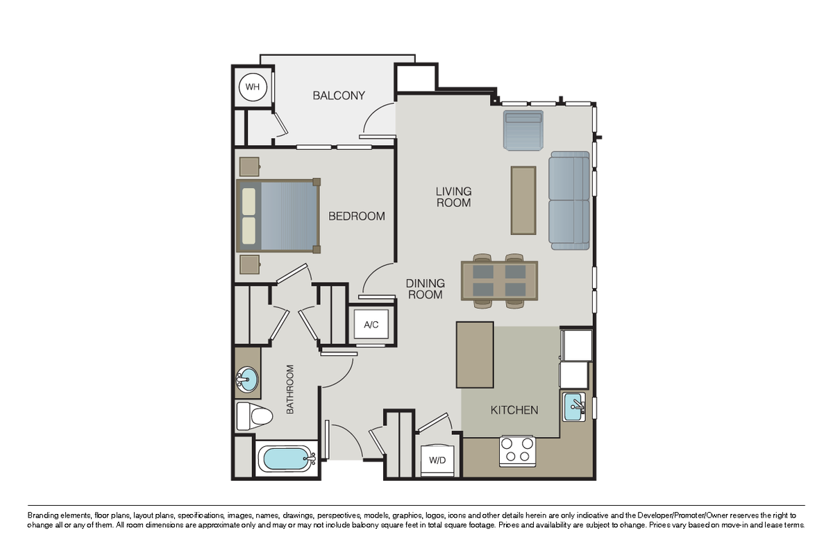 Floorplan diagram for Plan 1C, showing 1 bedroom