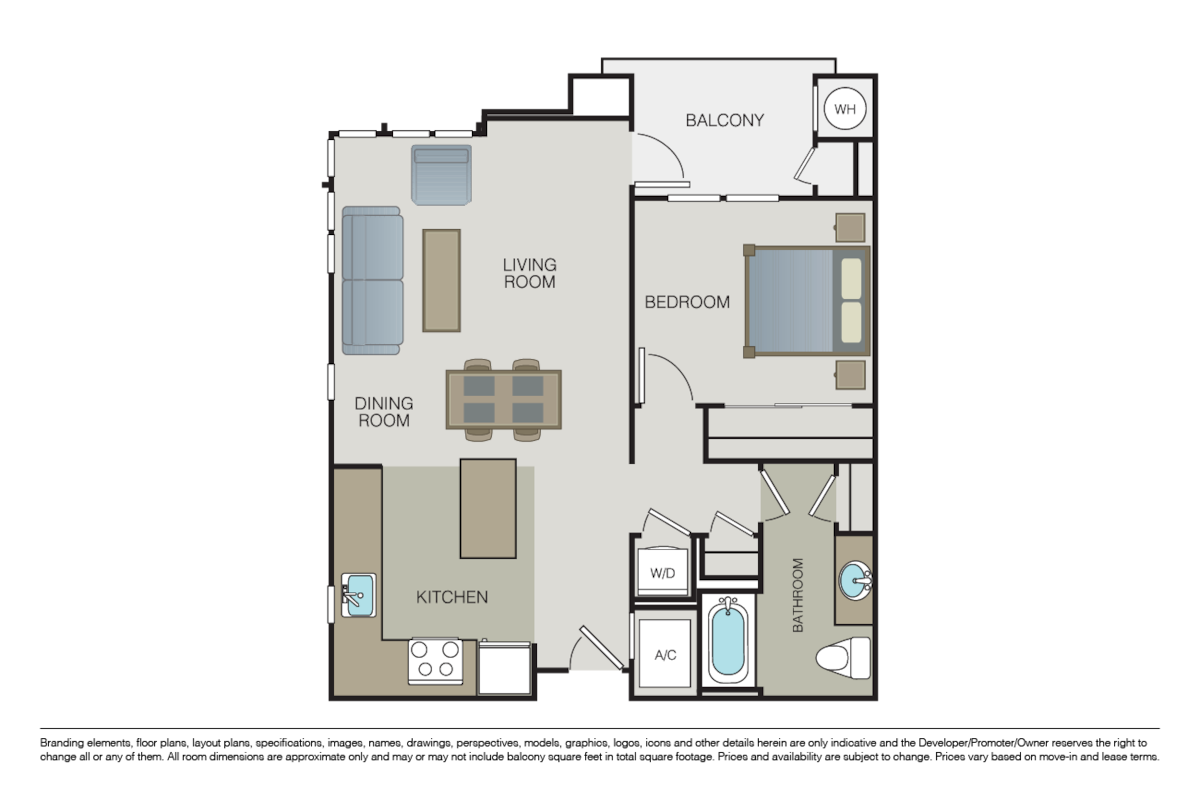 Floorplan diagram for A2, showing 1 bedroom