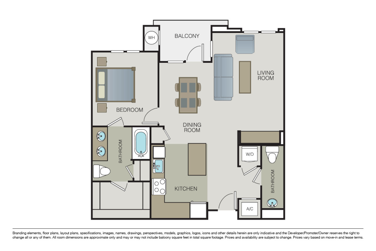 Floorplan diagram for Plan 1D, showing 1 bedroom