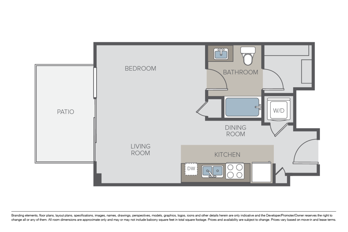 Floorplan diagram for Studio A1, showing Studio