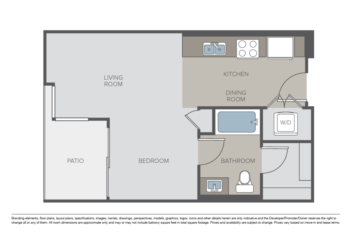 Floorplan diagram for Studio A, showing Studio