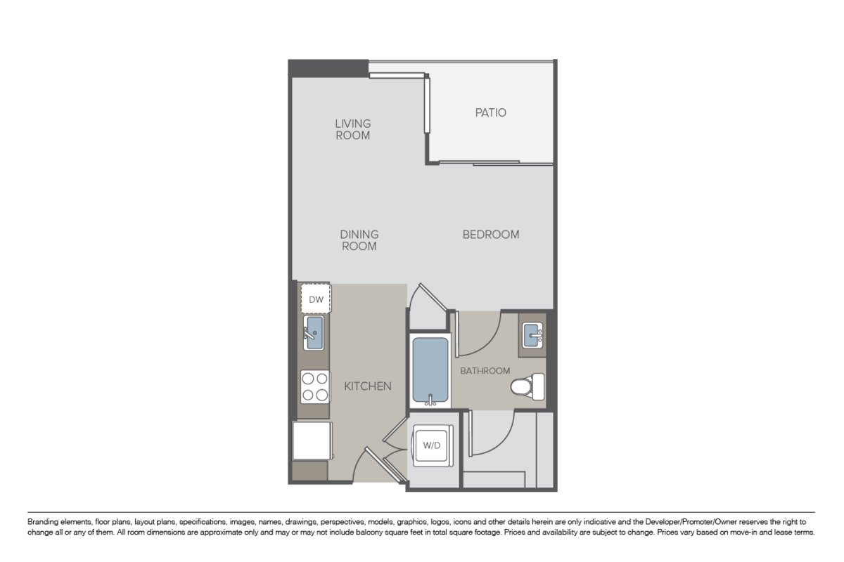 Floorplan diagram for Studio AR, showing Studio