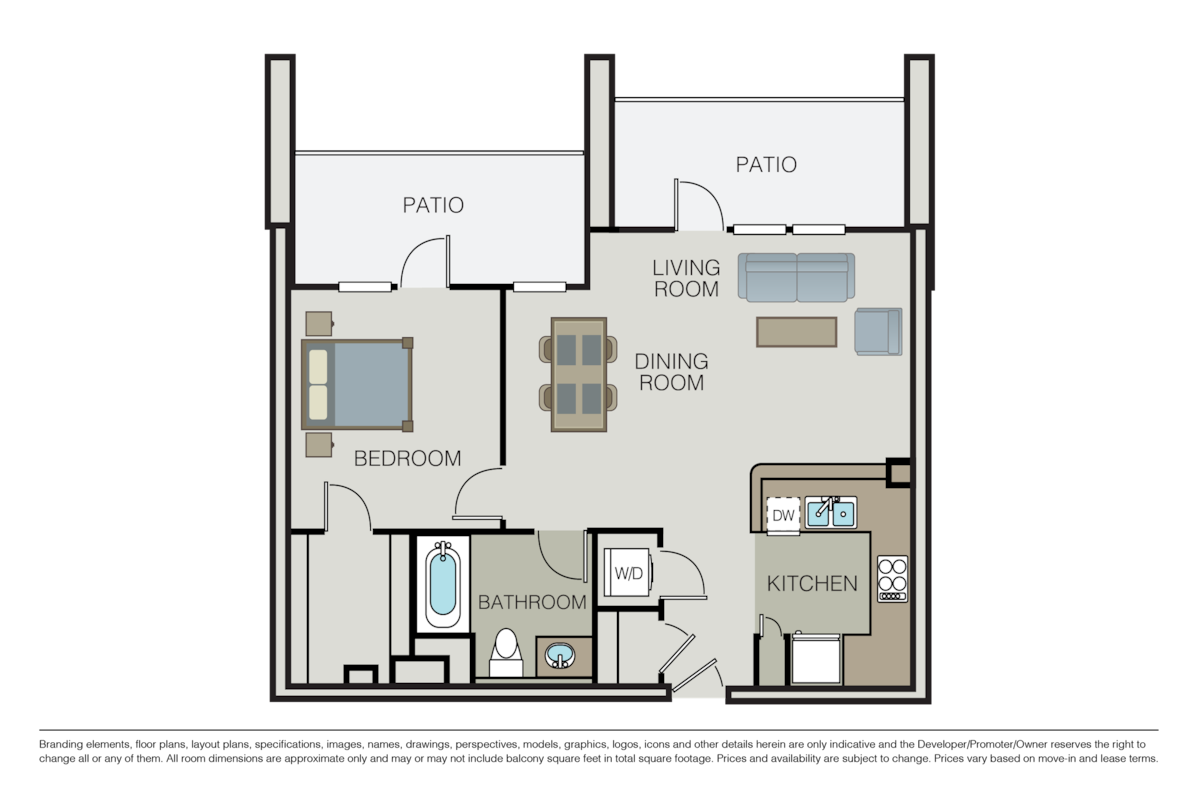 Floorplan diagram for Coil, showing 1 bedroom