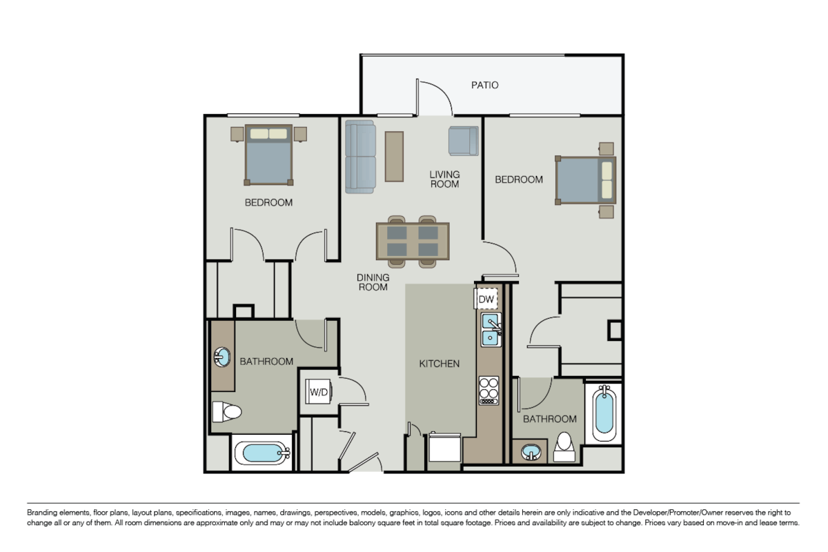 Floorplan diagram for Panorama, showing 2 bedroom