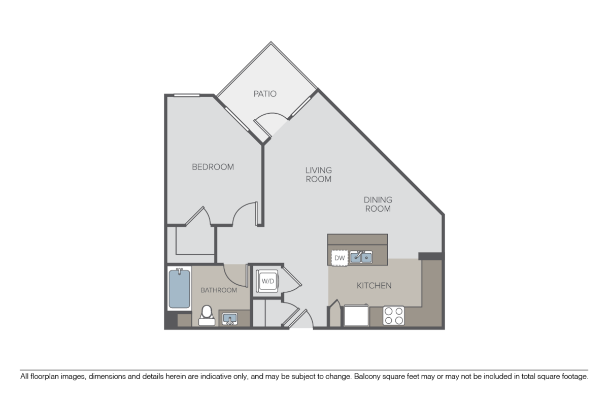 Floorplan diagram for Axis, showing 1 bedroom