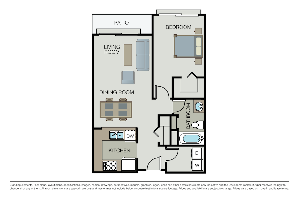 Floorplan diagram for Plan 1C, showing 1 bedroom