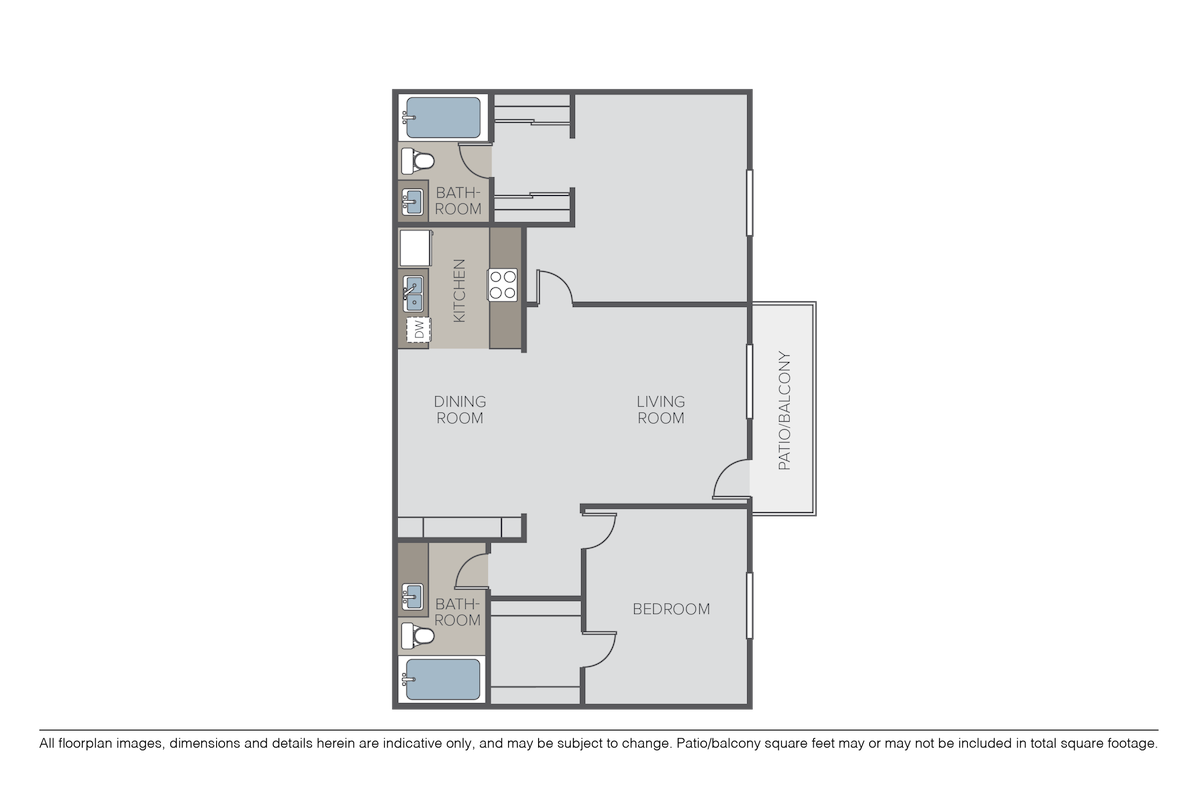 Floorplan diagram for Plan 2B, showing 2 bedroom