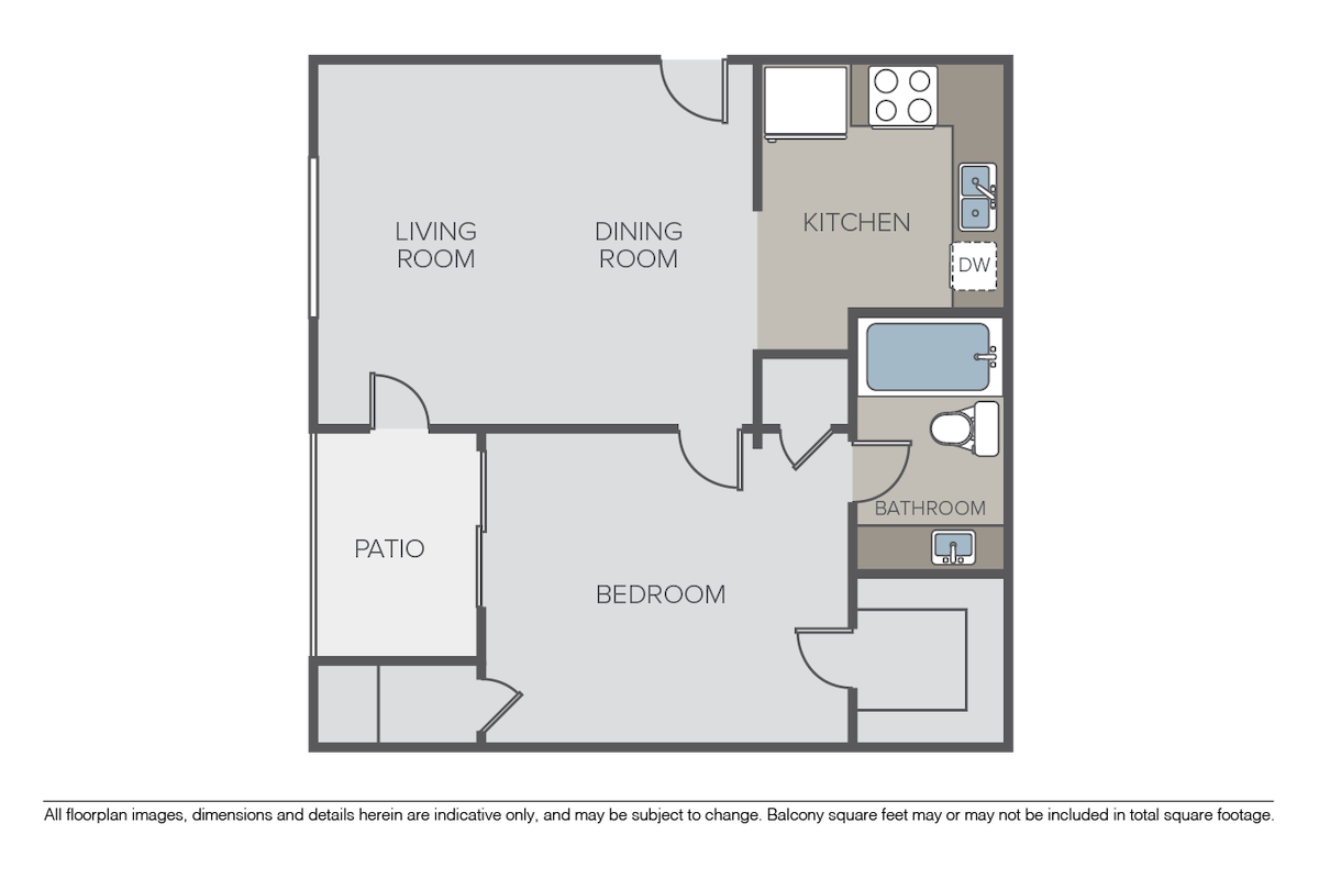 Floorplan diagram for Plan 1B, showing 1 bedroom