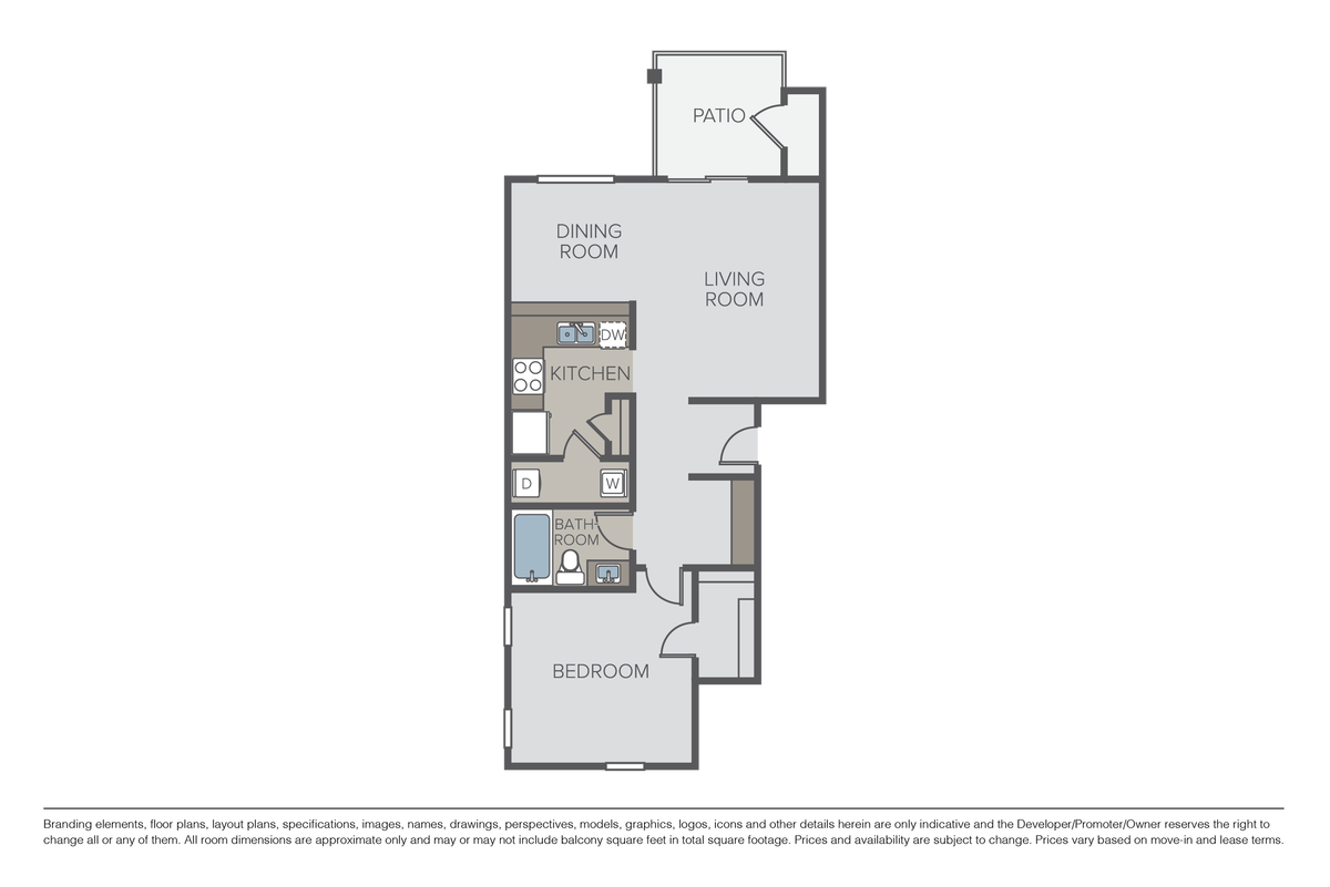 Floorplan diagram for Plan 1A, showing 1 bedroom
