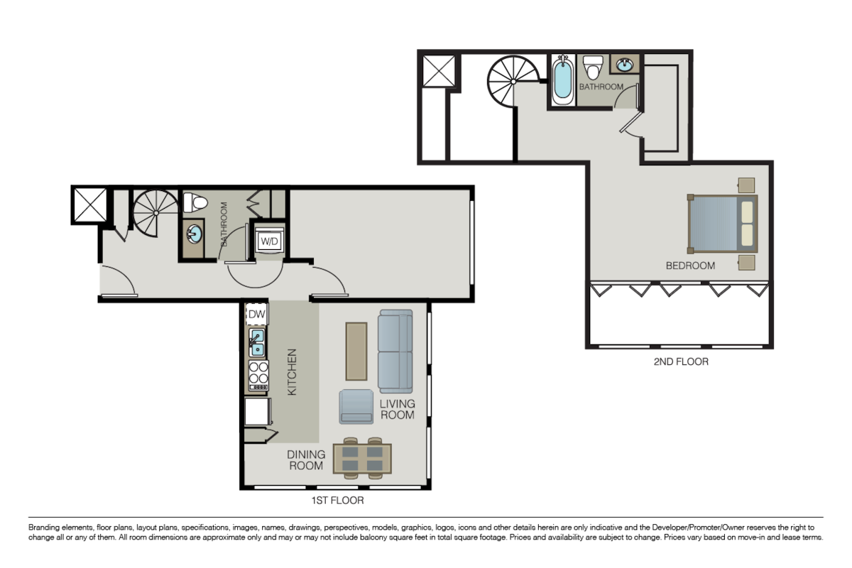 Floorplan diagram for 1 Bedroom Loft, showing 1 bedroom