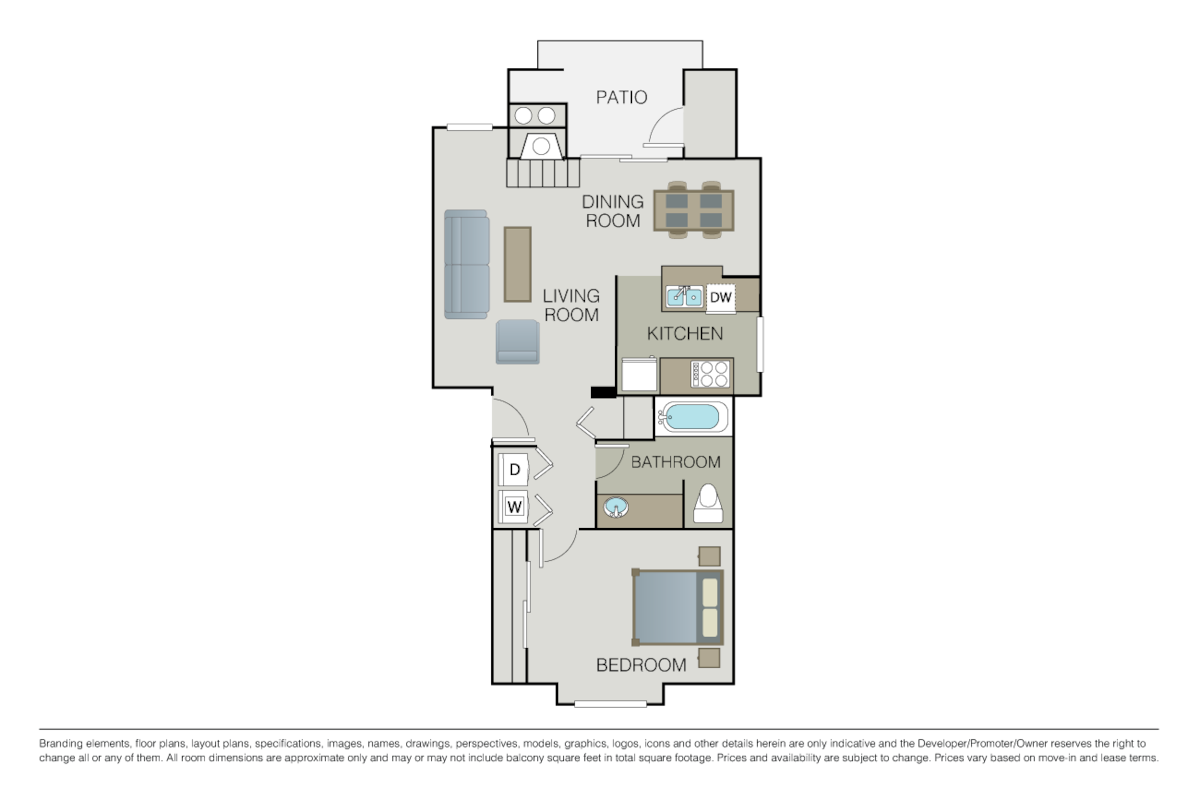 Floorplan diagram for The Vinson, showing 1 bedroom