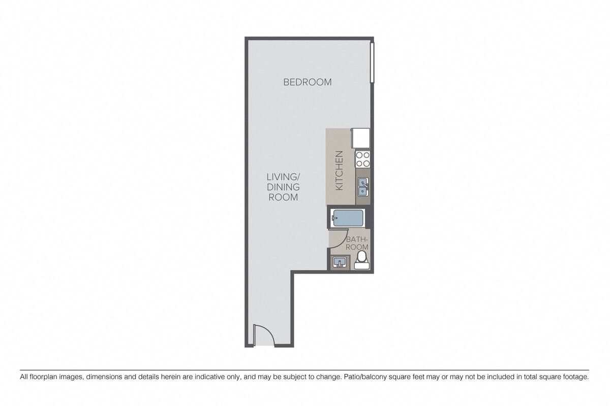 Floorplan diagram for Studio, showing Studio